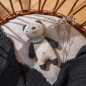 Preview: Babyrassel Panda mit blauem Halstuch von ava&yves